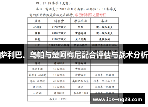 萨利巴、乌帕与楚阿梅尼配合评估与战术分析